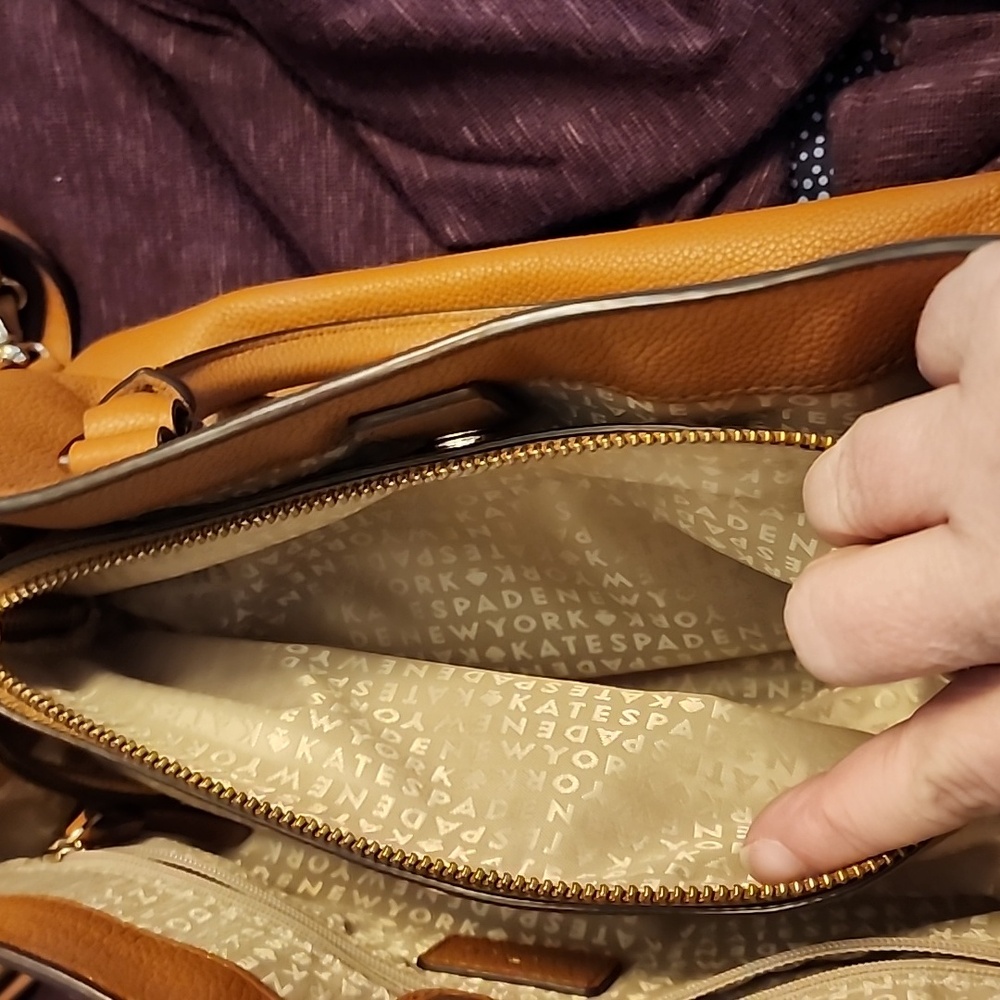 Kate Spade Larchmont Satchel In Warm Cognac Pebbled Leather - Picture 10 of 13